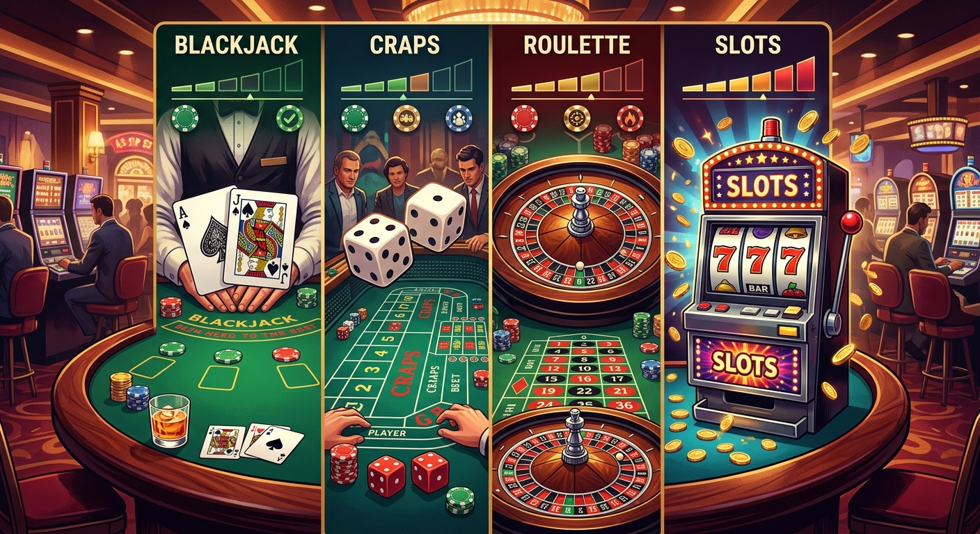How Blackjack's House Edge Compares to Craps, Roulette, and Slots
