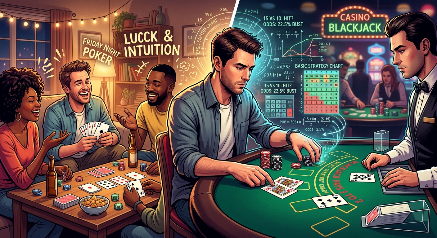 Why Intuition From Casual Card Games Fails at the Blackjack Table