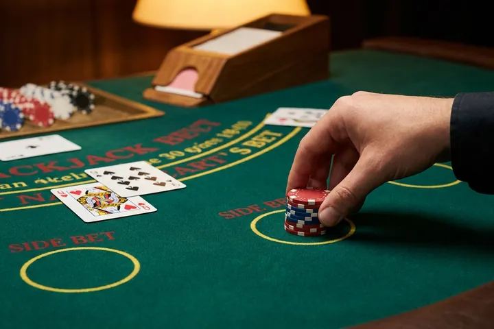 Place the side bet in 21+3 Blackjack
