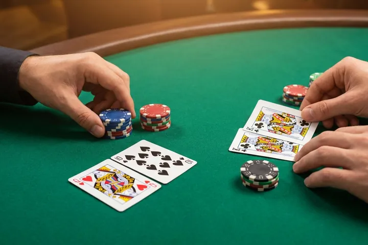 Play the main hand in 21+3 Blackjack