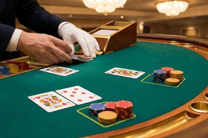 Four-deck deal in Vegas Strip Blackjack
